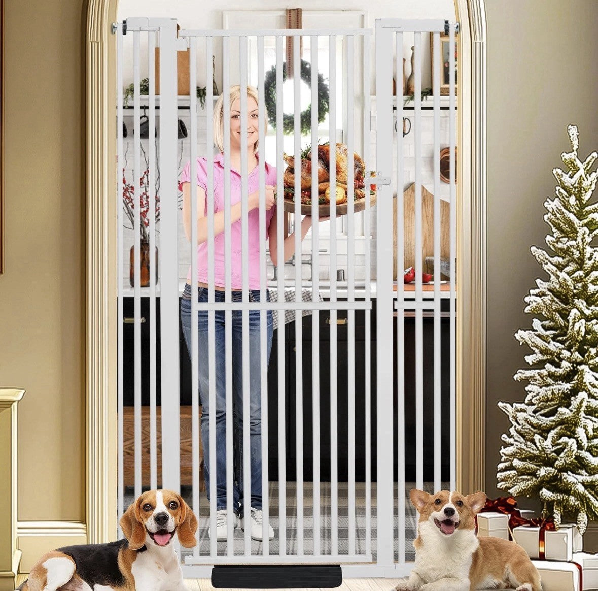 SHYUJAJIE 71 Inch Extra Tall Pet Gate for Cats, 29.5-43" Adjustable Wide Dog Gat