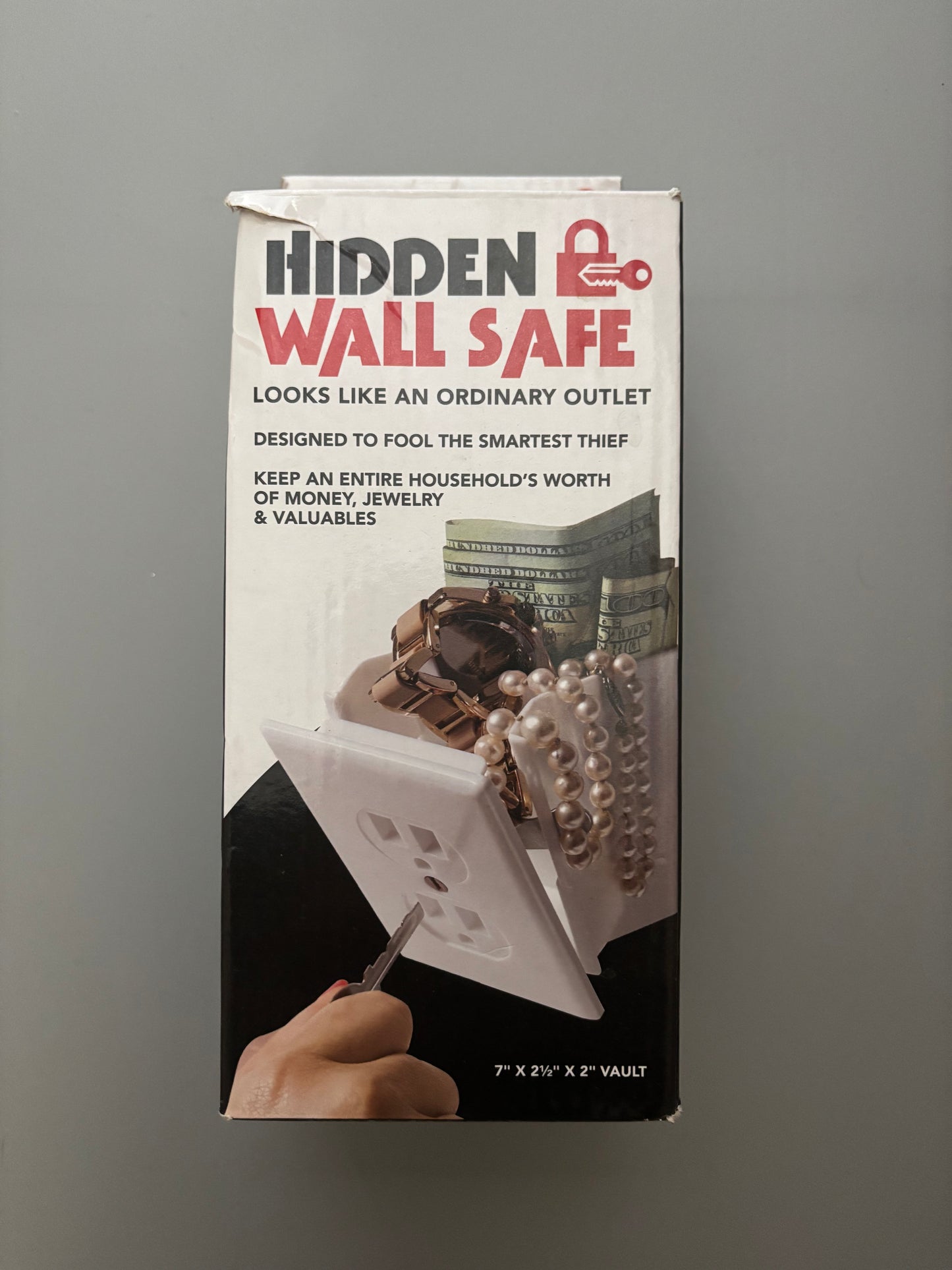 Hidden Wall Safe Outlet Diversion Safe Lockbox 7x2.5x2 Vault