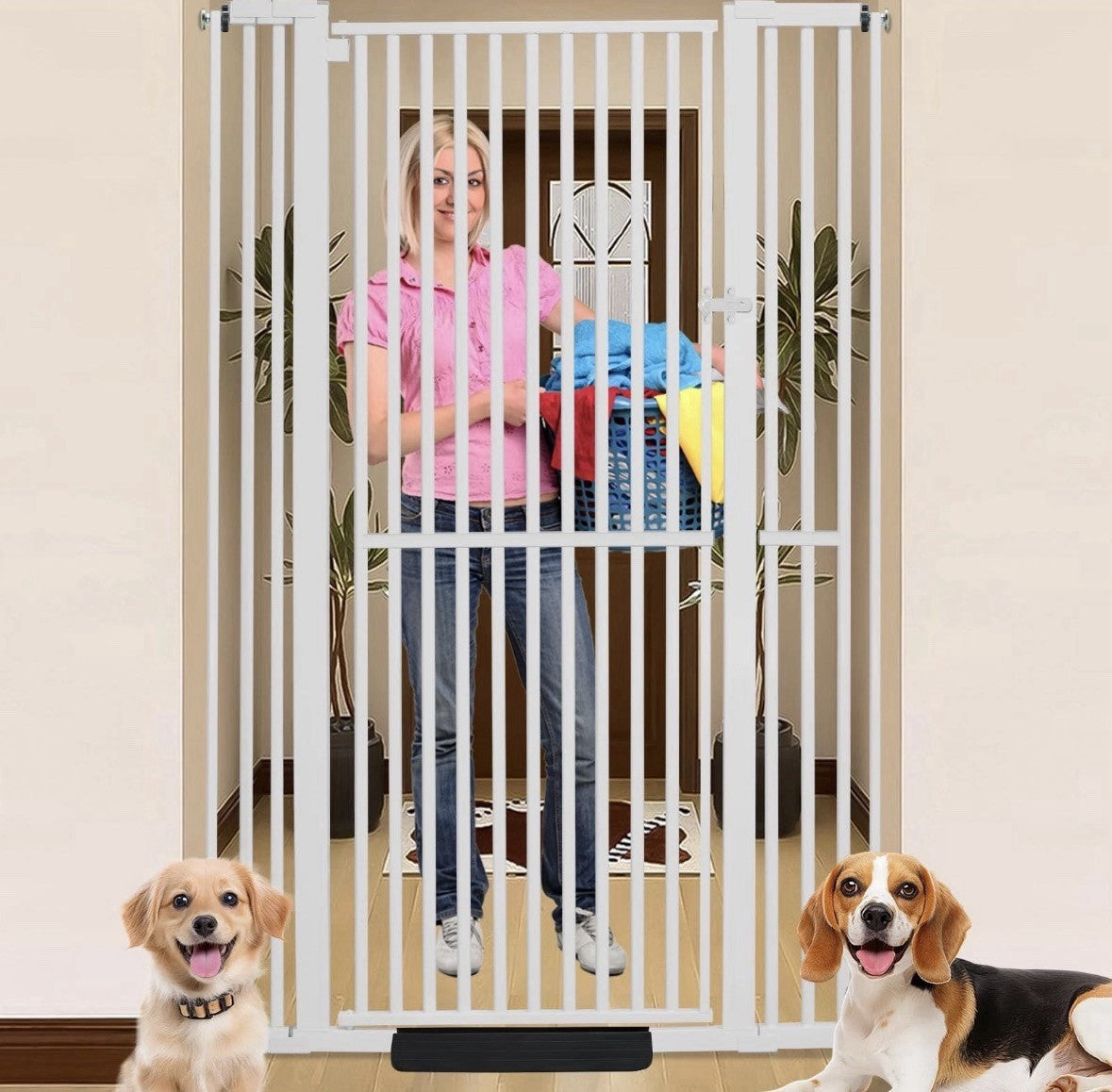 SHYUJAJIE 71 Inch Extra Tall Pet Gate for Cats, 29.5-43" Adjustable Wide Dog Gat