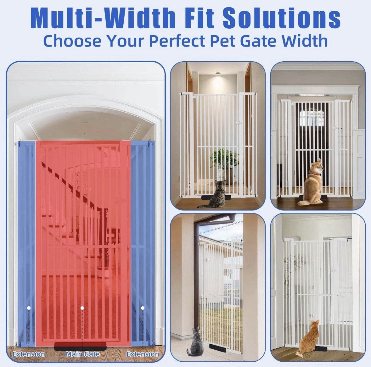 SHYUJAJIE 71 Inch Extra Tall Pet Gate for Cats, 29.5-43" Adjustable Wide Dog Gat