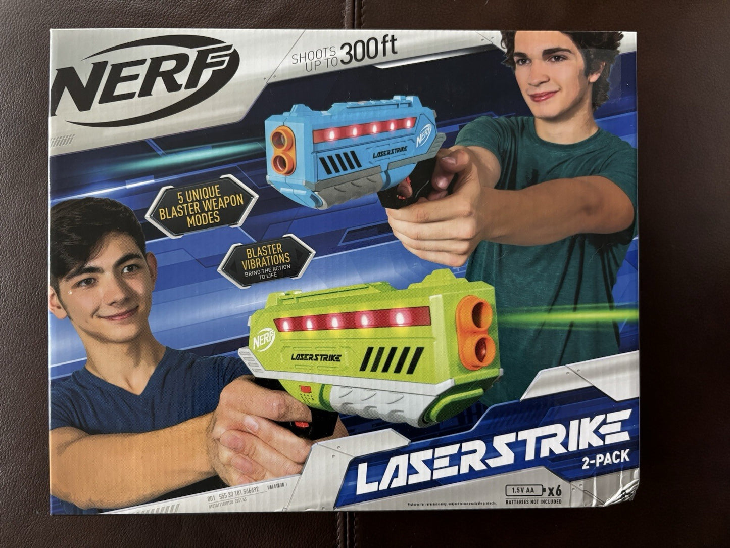 Nerf 2 Player Vibrating Laser Tag Blaster Set with Lights and Sound 300 Feet NEW