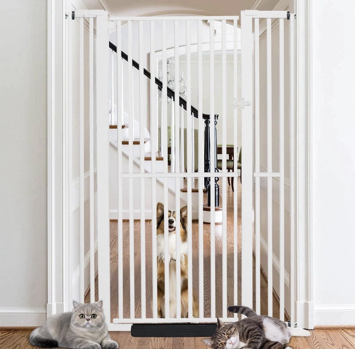 SHYUJAJIE 71 Inch Extra Tall Pet Gate for Cats, 29.5-43" Adjustable Wide Dog Gat