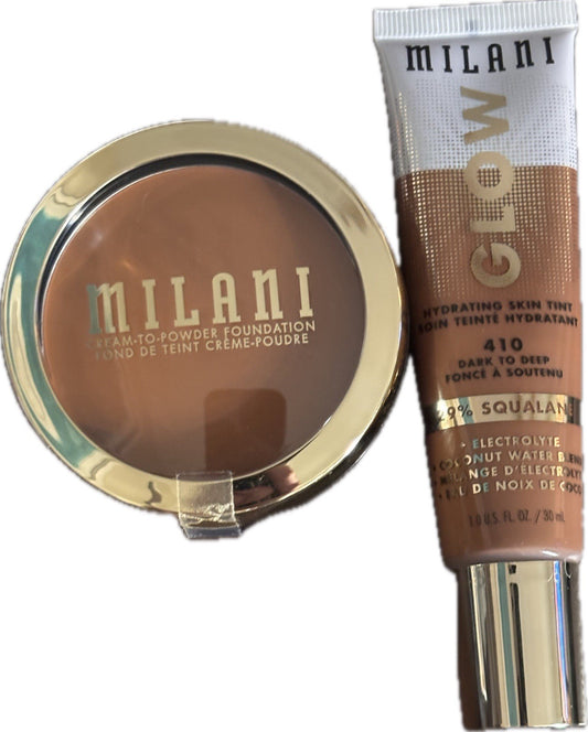 Milani Makeup Bundle - Glow Skin Tint & Cream-to-Powder Foundation