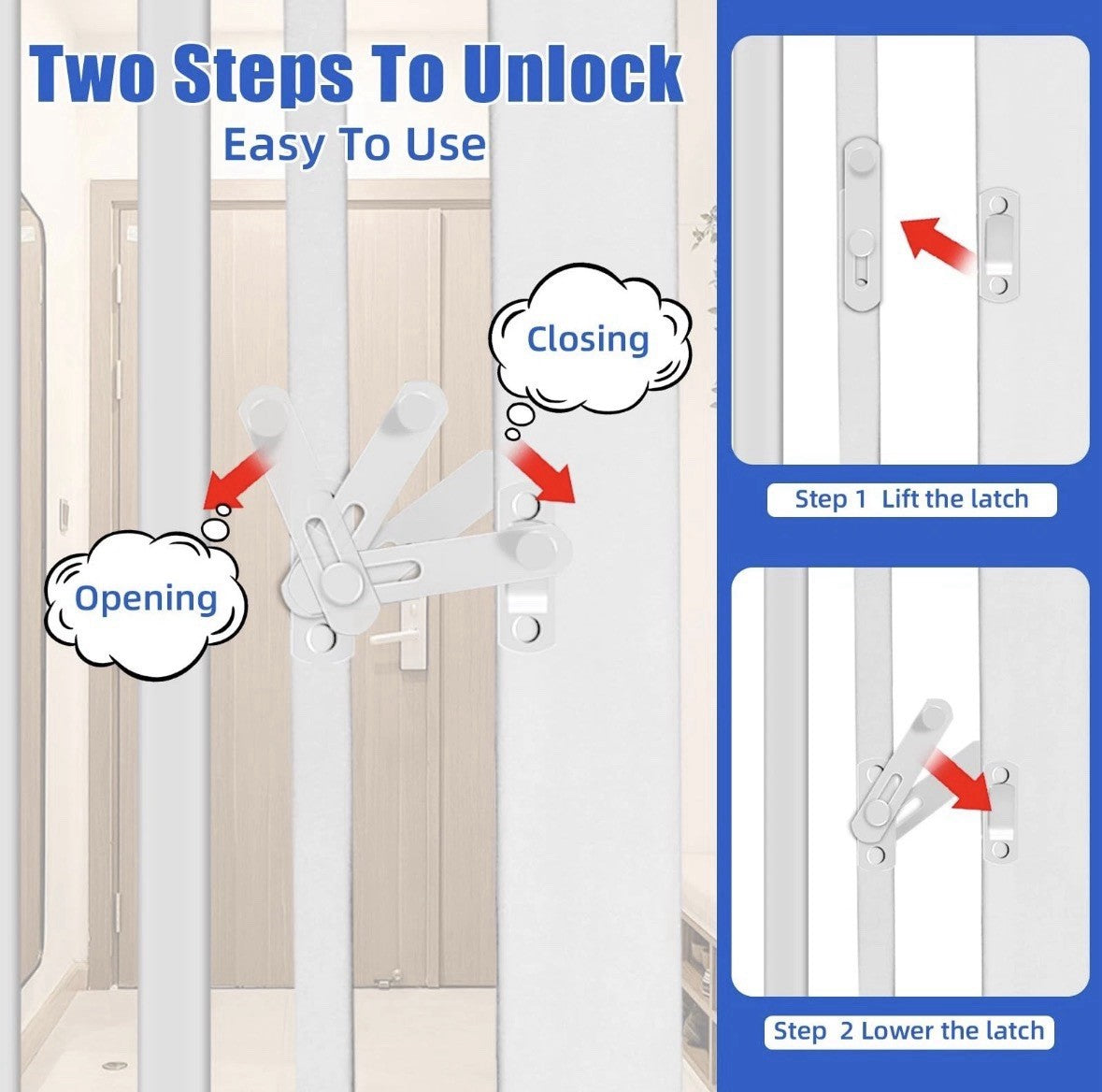 SHYUJAJIE 71 Inch Extra Tall Pet Gate for Cats, 29.5-43" Adjustable Wide Dog Gat