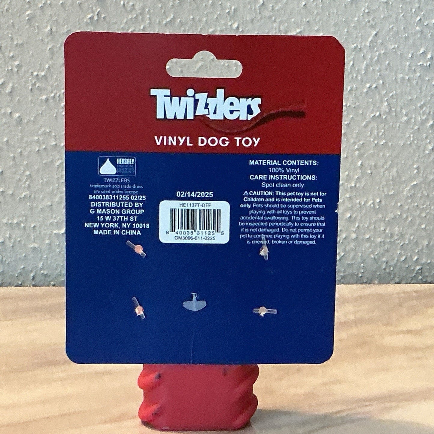 Twizzlers Red Vinyl Squeaky Dog Toy - Hershey’s Officially Licensed - NEW NIP