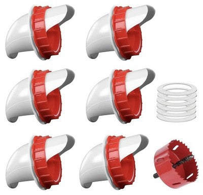 6-Pack DIY Chicken Feeder Kit + Hole Saw & Plug No-Waste Rain-Proof Poultry Bird