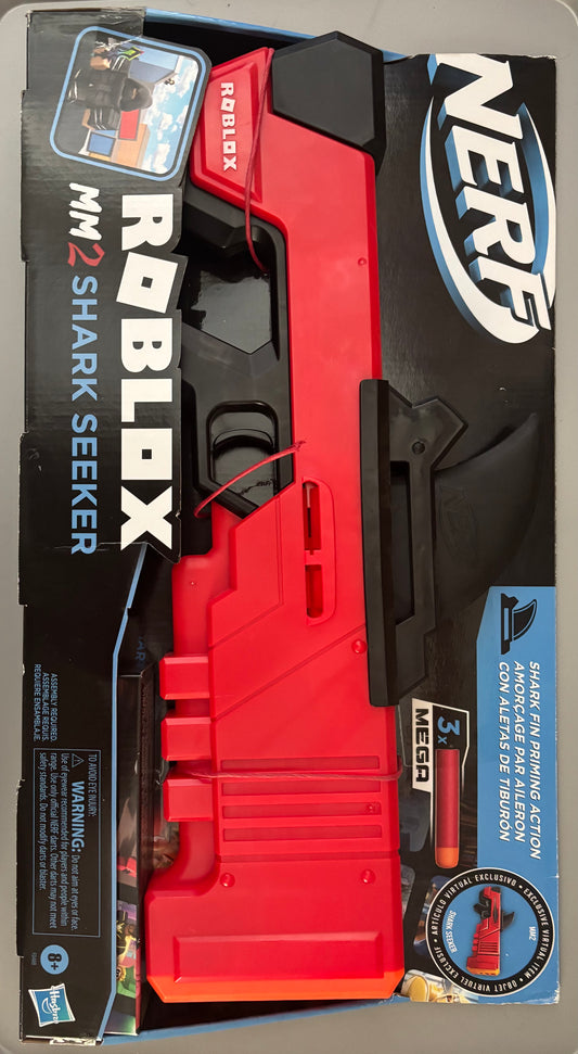 Nerf Roblox MM2 Shark Seeker Mega Dart Blaster w/ Virtual Code