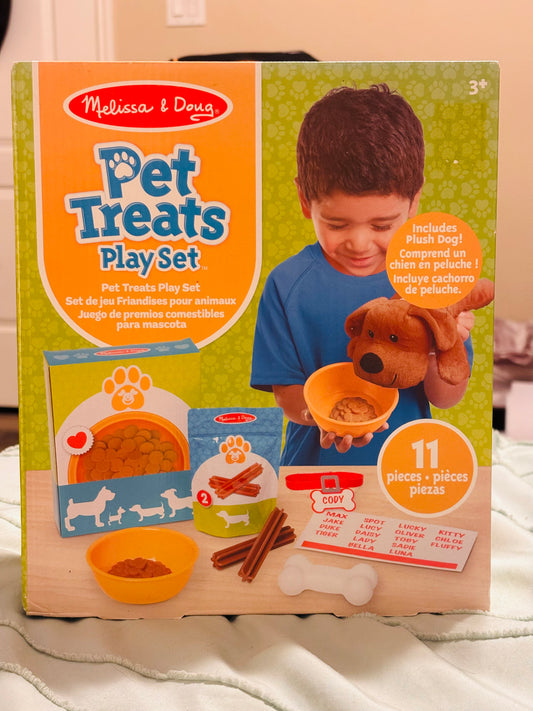 Melissa & Doug Pet Treats Play Set (11-Piece) Plush Puppy Pretend Pet Care Toy Ages 3+