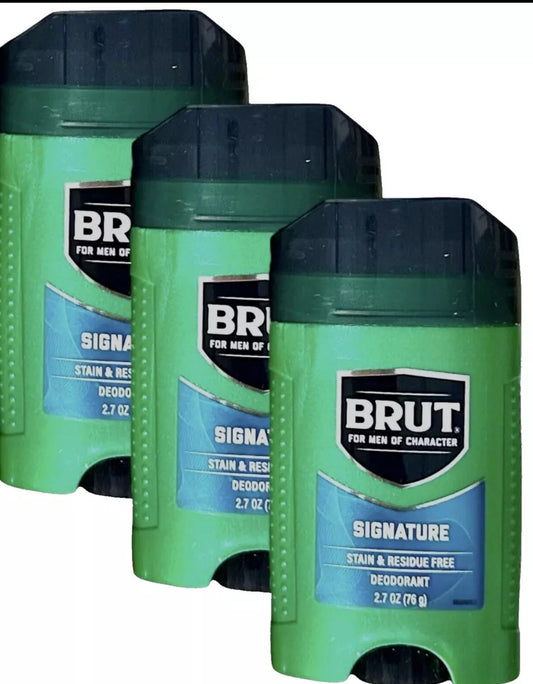 BRUT SIGNATURE Scent Deodorant SOLID 2.7oz ( 3 pack )