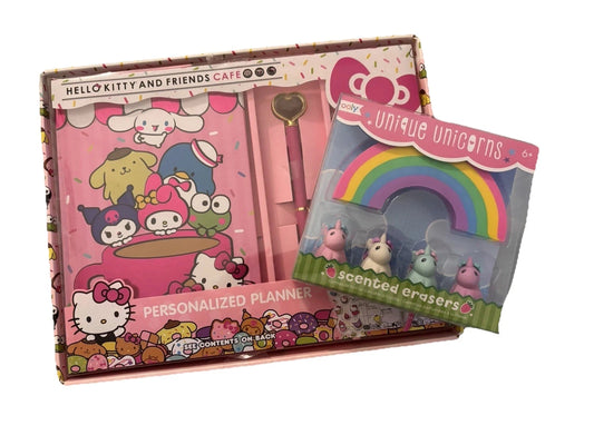 HELLO KITTY AND FRIENDS CAFE & Unique unicorns scented erasers